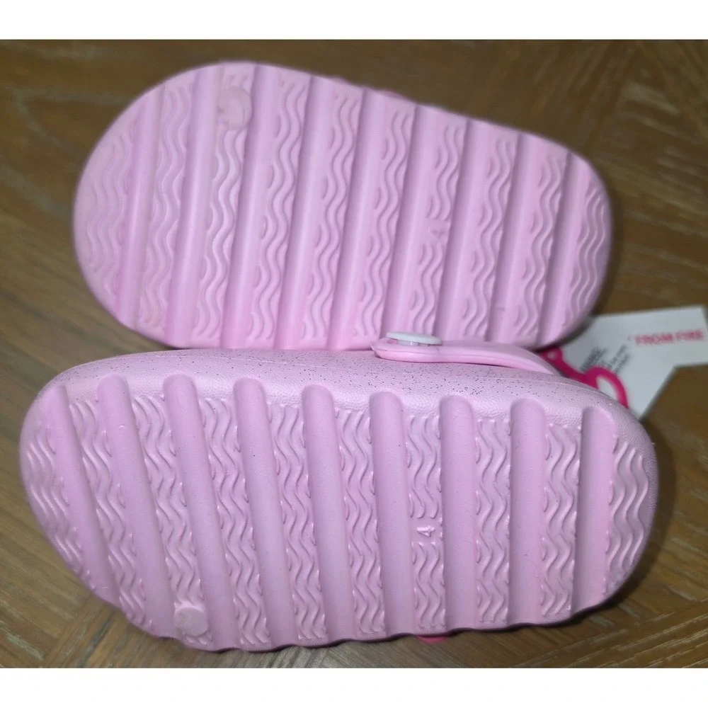 Barbie Toddler Girls Pink Glitter Clogs Slip On Shoes Size 4 AGVC39317-1 NWT